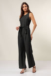 High Neck Zipper Front Sleeveless Jumpsuit