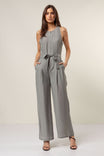 High Neck Zipper Front Sleeveless Jumpsuit