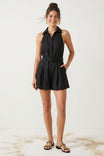 Belted Linen Halter Romper
