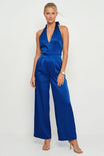 Satin Halter Wide Leg Jumpsuit