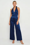 Satin Halter Wide Leg Jumpsuit