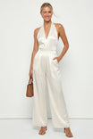 Satin Halter Wide Leg Jumpsuit