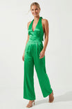 Satin Halter Wide Leg Jumpsuit