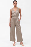 Adriana Lace Back Satin Jumpsuit