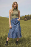 Embroidered Long Tencel Skirt