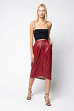 Vegan Leather Button Down Pencil Skirt