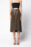 Vegan Leather Button Down Pencil Skirt