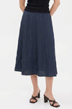 Textured Satin Midi Skirt