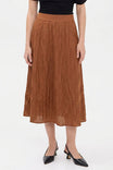 Textured Satin Midi Skirt