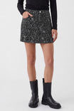 Boucle Denim Inspired Mini Skirt