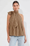Convertible Scarf Sleeveless Satin Top