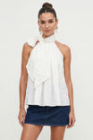 Convertible Scarf Sleeveless Satin Top