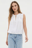 Tie Front Keyhole Sleeveless Top