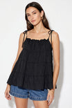 Textured Ruffle Edge Tiered Tank