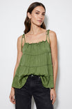 Textured Ruffle Edge Tiered Tank