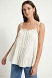Textured Ruffle Edge Tiered Tank