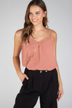 V-NECK CAMI TOP WITH LACE TRIM
