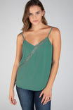 V-NECK CAMI TOP WITH LACE TRIM