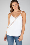 V-NECK CAMI TOP WITH LACE TRIM