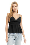 V-Neck Cami With Smocked Waist