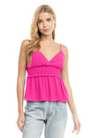 V-Neck Cami With Smocked Waist