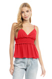 V-Neck Cami With Smocked Waist