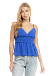V-Neck Cami With Smocked Waist