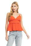 V-Neck Cami With Smocked Waist