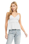 V-Neck Cami With Smocked Waist