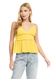 V-Neck Cami With Smocked Waist