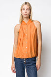 Scallop-trim Button Up Tank