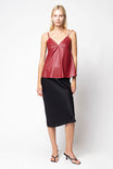 Vegan Leather Double Strap Peplum Cami