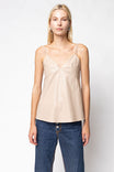 Vegan Leather Double Strap Peplum Cami