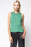Sleeveless Geometric Panel Top