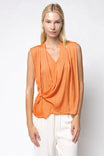 Sleeveless Wrap Top With Side Button Closure