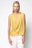 Sleeveless Wrap Top With Side Button Closure
