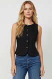 Sleeveless Woven Vest With Back Tie