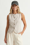 Sleeveless Woven Vest With Back Tie