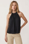 Twisted Halter Style Top With Tie Back