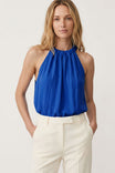 Twisted Halter Style Top With Tie Back