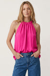 Twisted Halter Style Top With Tie Back