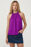 Twisted Halter Style Top With Tie Back