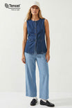 Sleeveless Longline Denim Vest Top