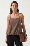 Billowy Cami Top With Bubble Hem