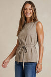 Sleeveless Cinched Tunic Top