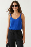 Classic V-neck Tank Top With Strap Accent