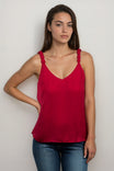 Classic V-neck Tank Top With Strap Accent