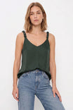 Classic V-neck Tank Top With Strap Accent