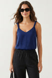 Classic V-neck Tank Top With Strap Accent