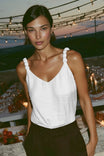 Classic V-neck Tank Top With Strap Accent